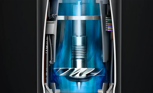 Motor Digital V9 — turbina girando a 110.000 RPM